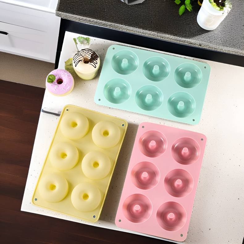 Molde de silicona para hornear donas y galletas, uso doméstico