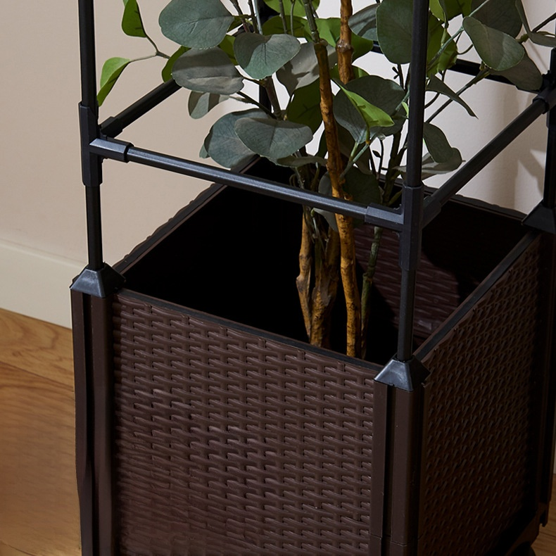 Raised Garden Bed with Trellis for Climbing Plants and Flowers