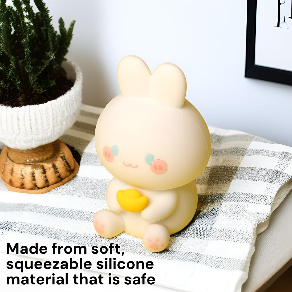 Cartoon Rabbit Kids Night Light Soft Silicone Sleep Lamp