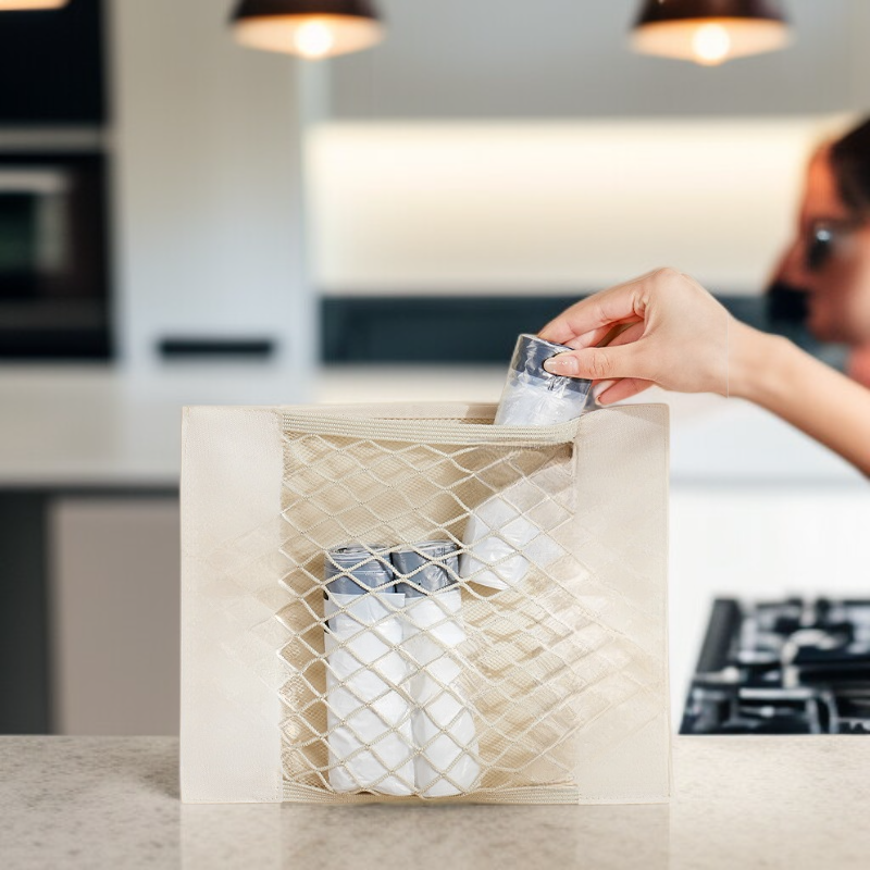 가정용 무타공 벽걸이형 쓰레기봉투 보관대