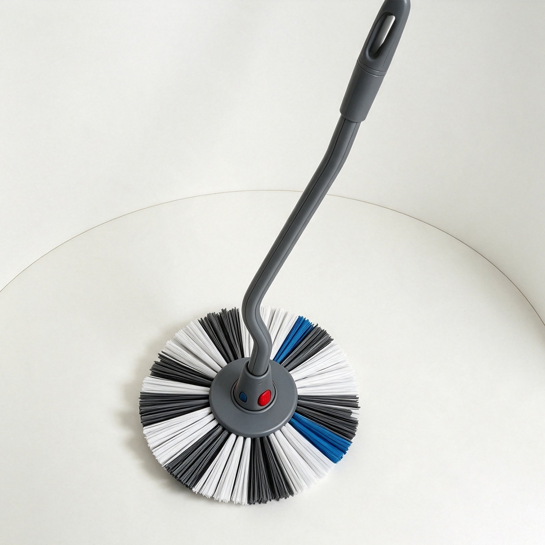 Long-handled bathroom floor brush
