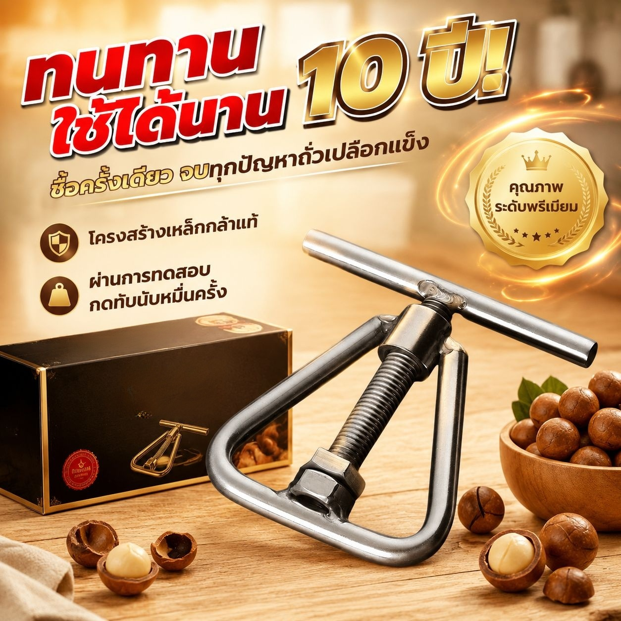 ที่หนีบวอลนัทอเนกประสงค์ ที่เปิดผลไม้สด