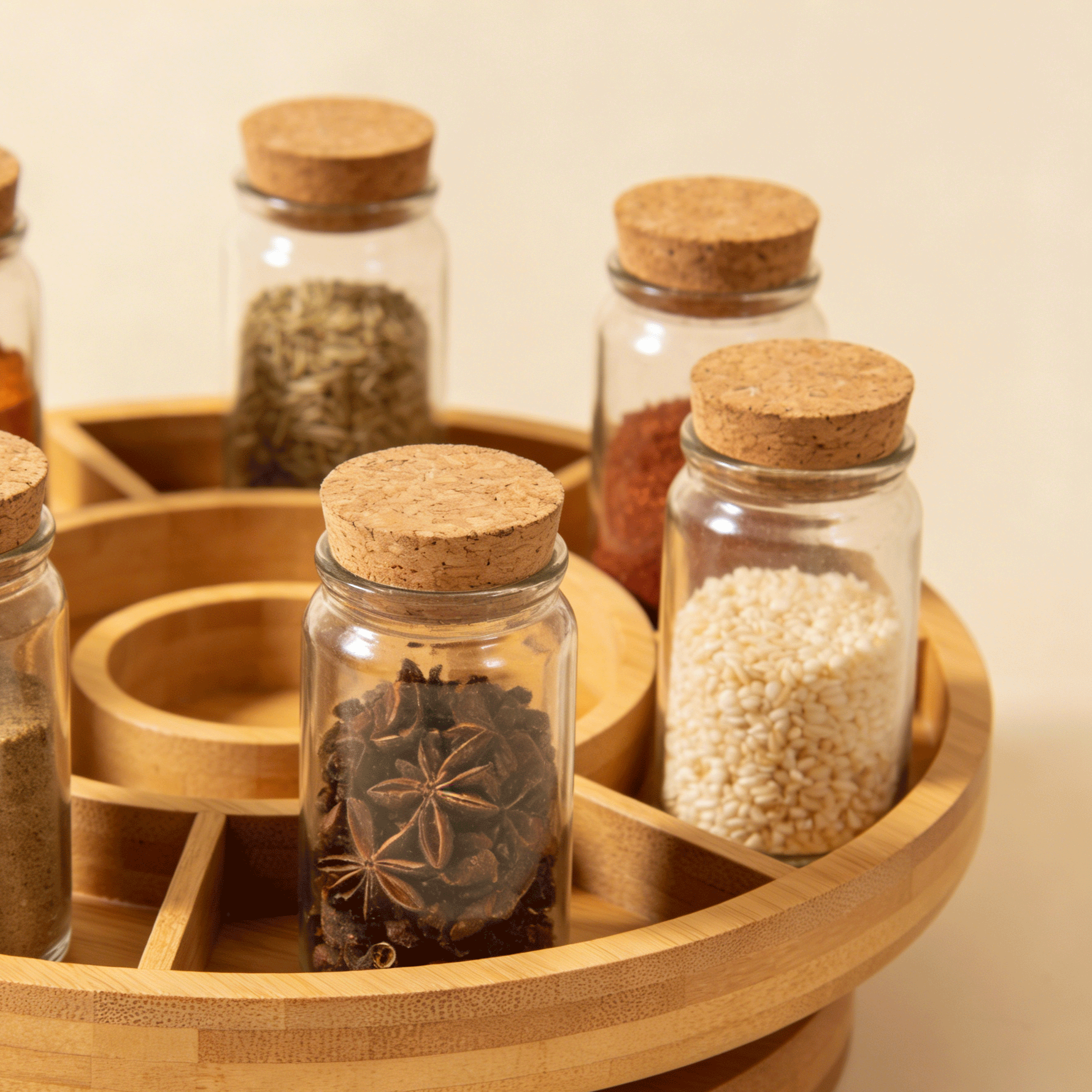 多功能旋轉式調味收納盒（5件組）