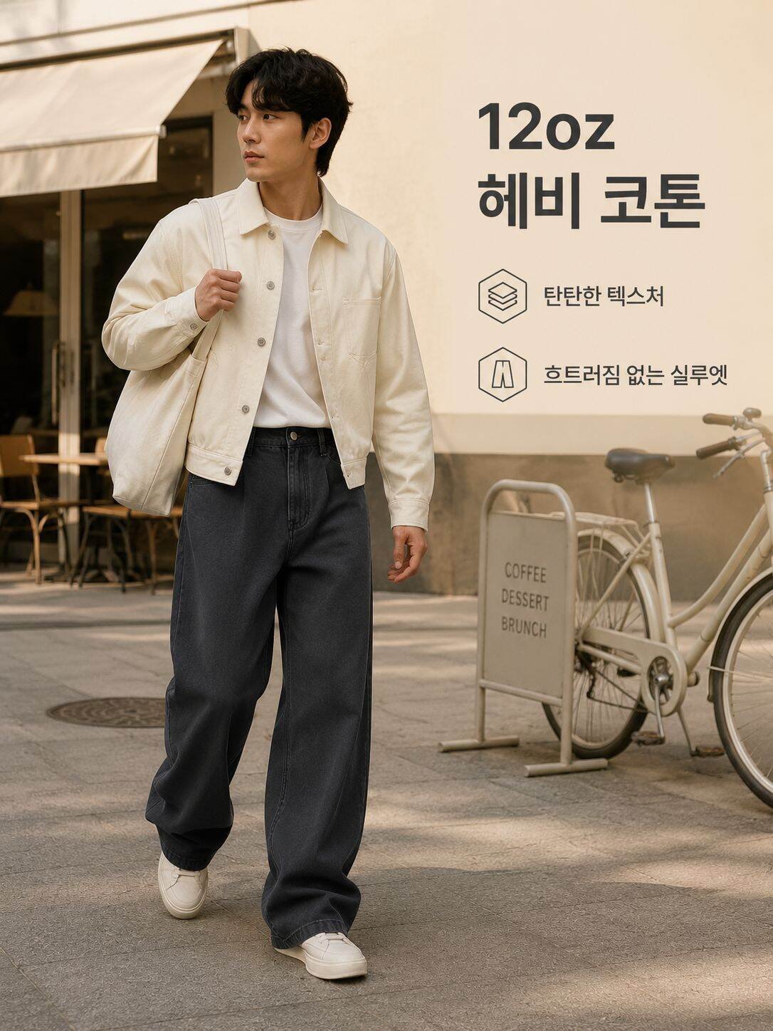빅사이즈 워싱 빈티지 청바지 편안한 캐주얼