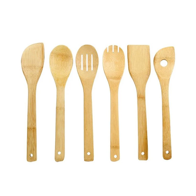 Wooden kitchenware spatula set