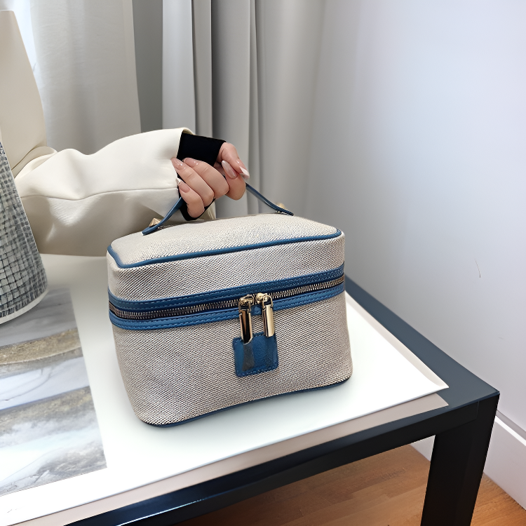 Premium Spacious Cosmetic Bag with Metal Case