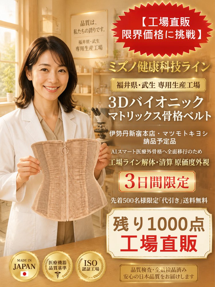 【3D人間工学サポート】ファスナー式補正ベルト