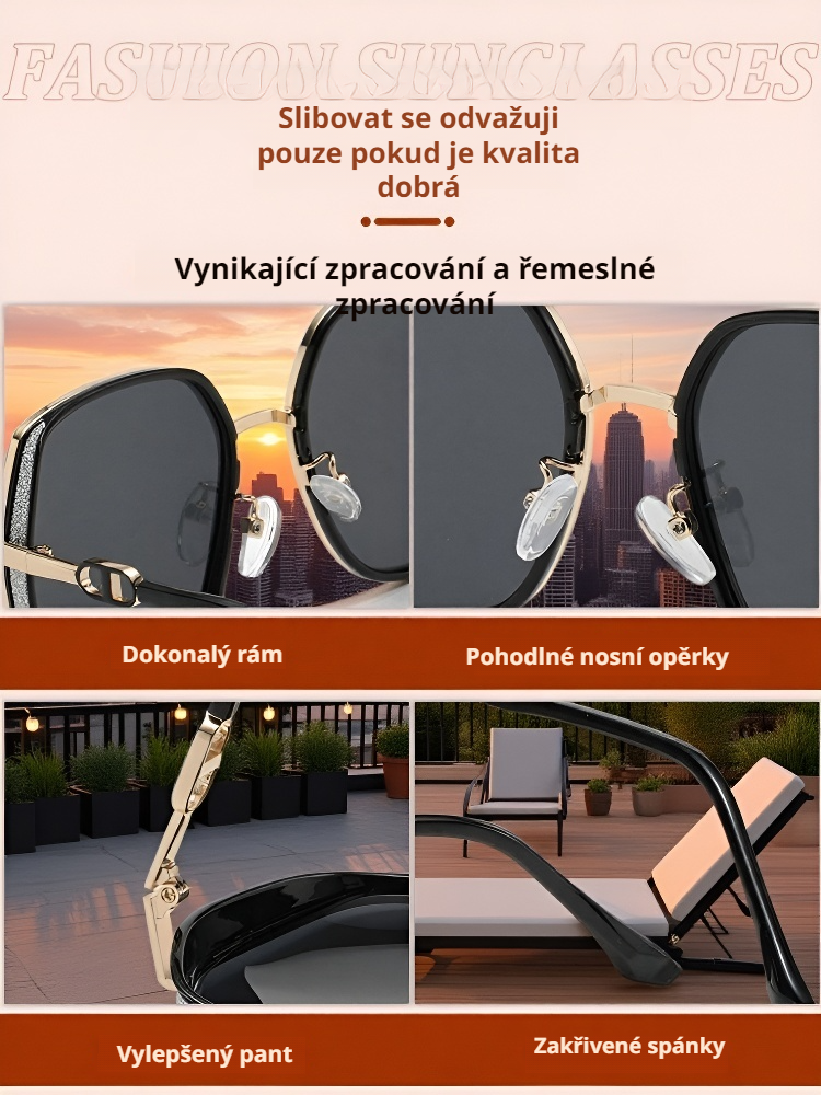  Velké polarizační sluneční brýle s ochranou proti UV záření pro zeštíhlení obličeje