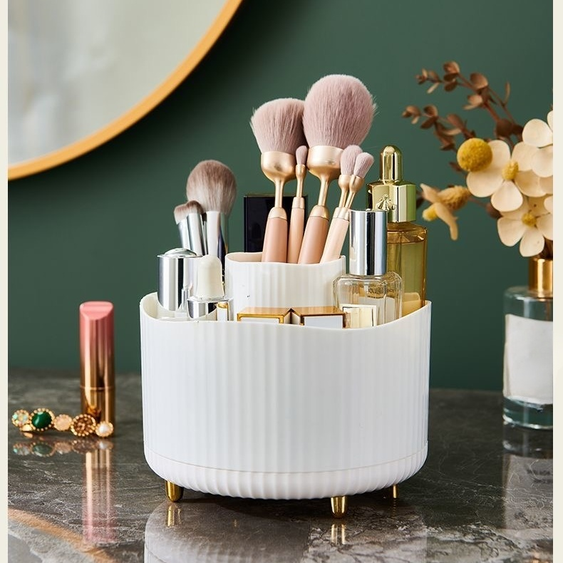 おしゃれな回転式防塵メイク収納ボックス