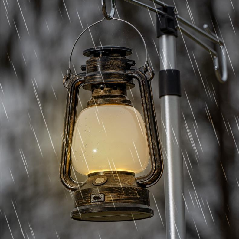  Retro Rechargeable Camping Lantern – Long Battery Life, Waterproof Night Light
