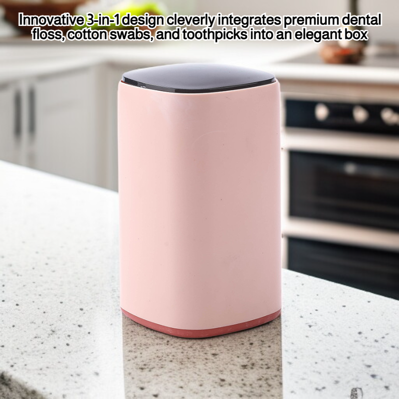 Push-button premium dental floss box