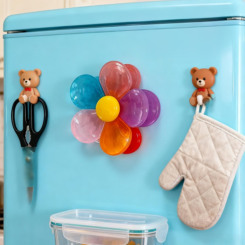 Magnetic flower refrigerator magnets