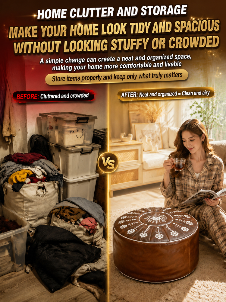 【Multi-functional Clothing Storage Ottoman - Long-lasting Shape without Sagging】