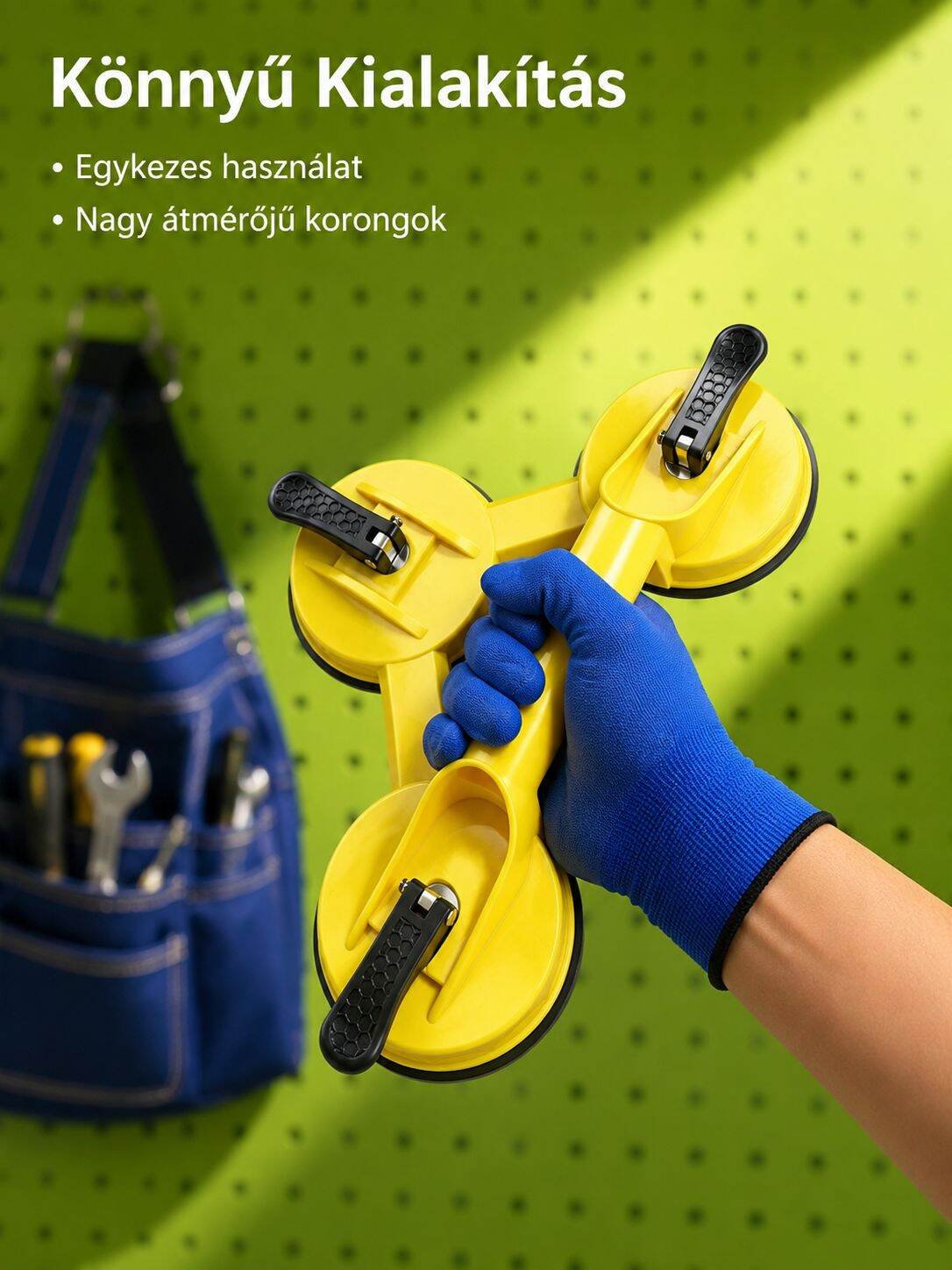 Felújított, nagyobbított, megerősített sárga-fekete tapadókorong