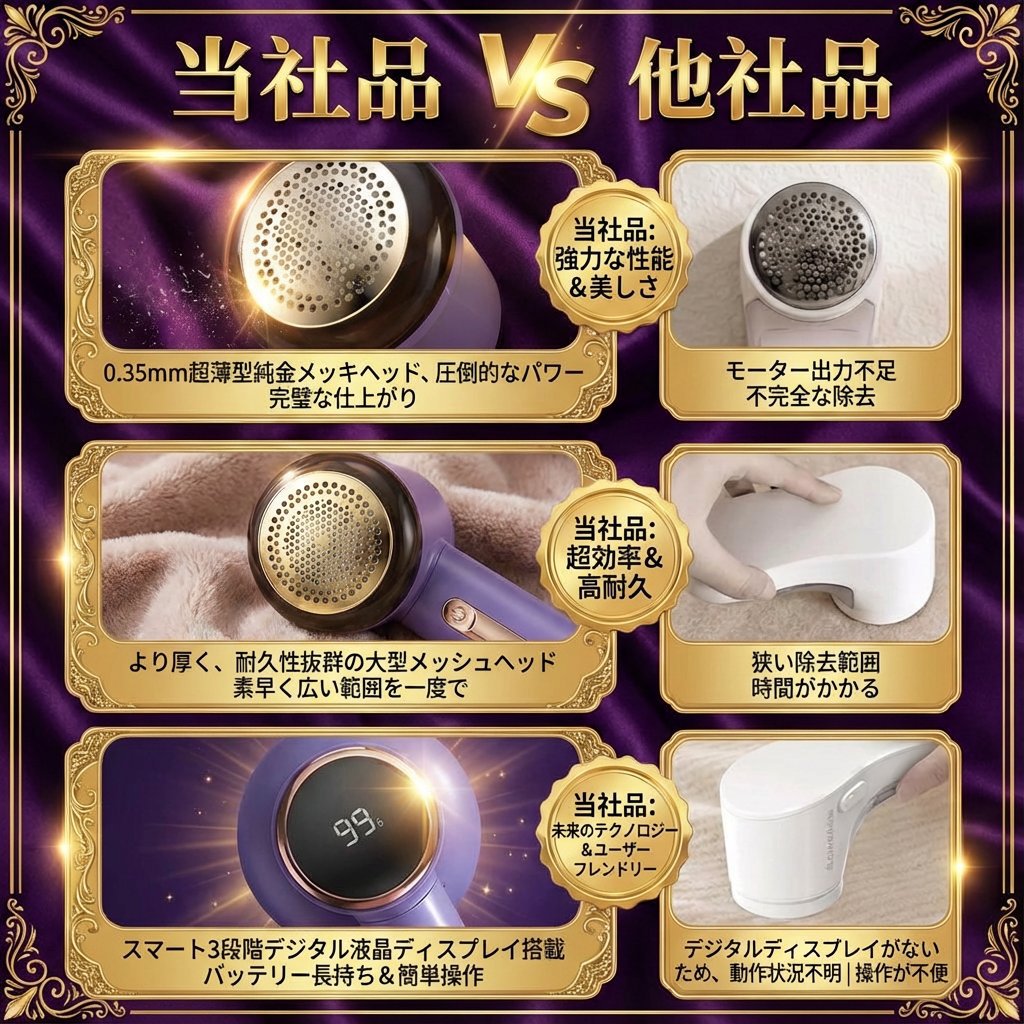 【掃除機並みの吸引力】デジタル表示で賢く使える毛玉取り器、メーカー直送、50%OFF、1台あたり最低400円、限定88台！