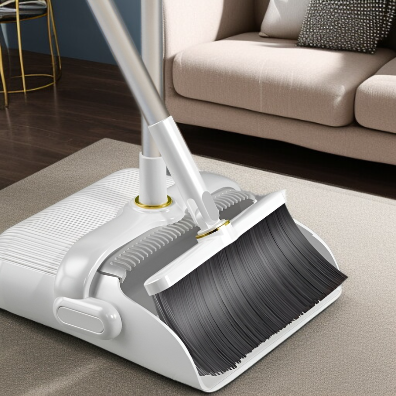 完璧な家庭用ほうきちりとりセット 太くなった長い柄の柔らかい毛の多機能掃除用具