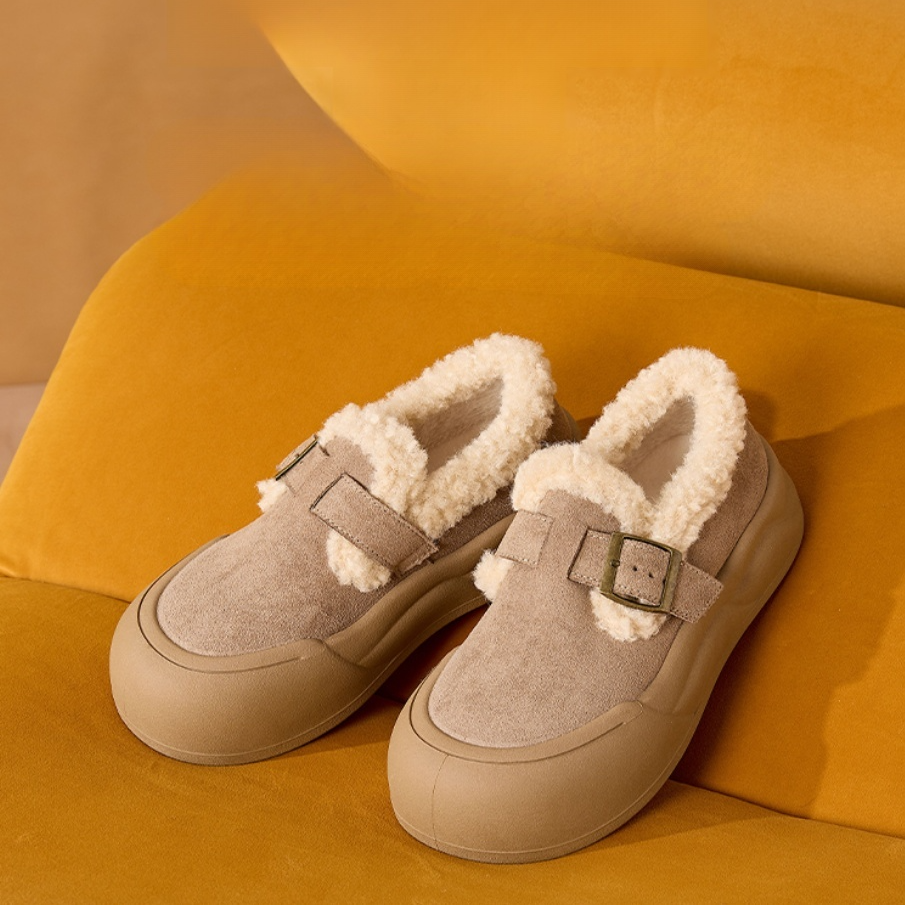 冬季加絨厚底勃肯拖鞋