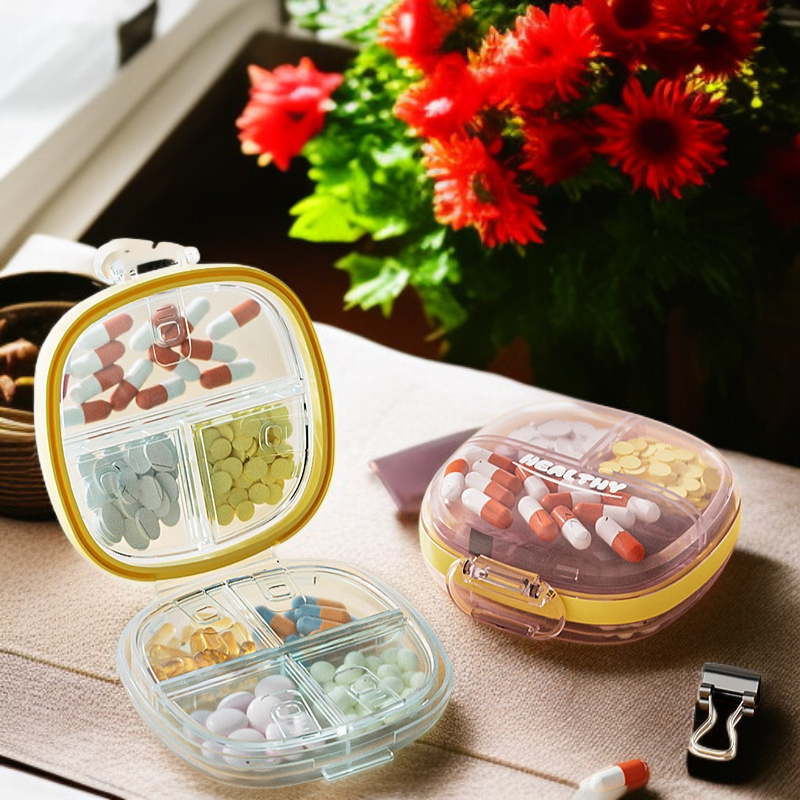 Mini dispensador semanal de pastillas Reminder Onthego, caja portátil y sellada