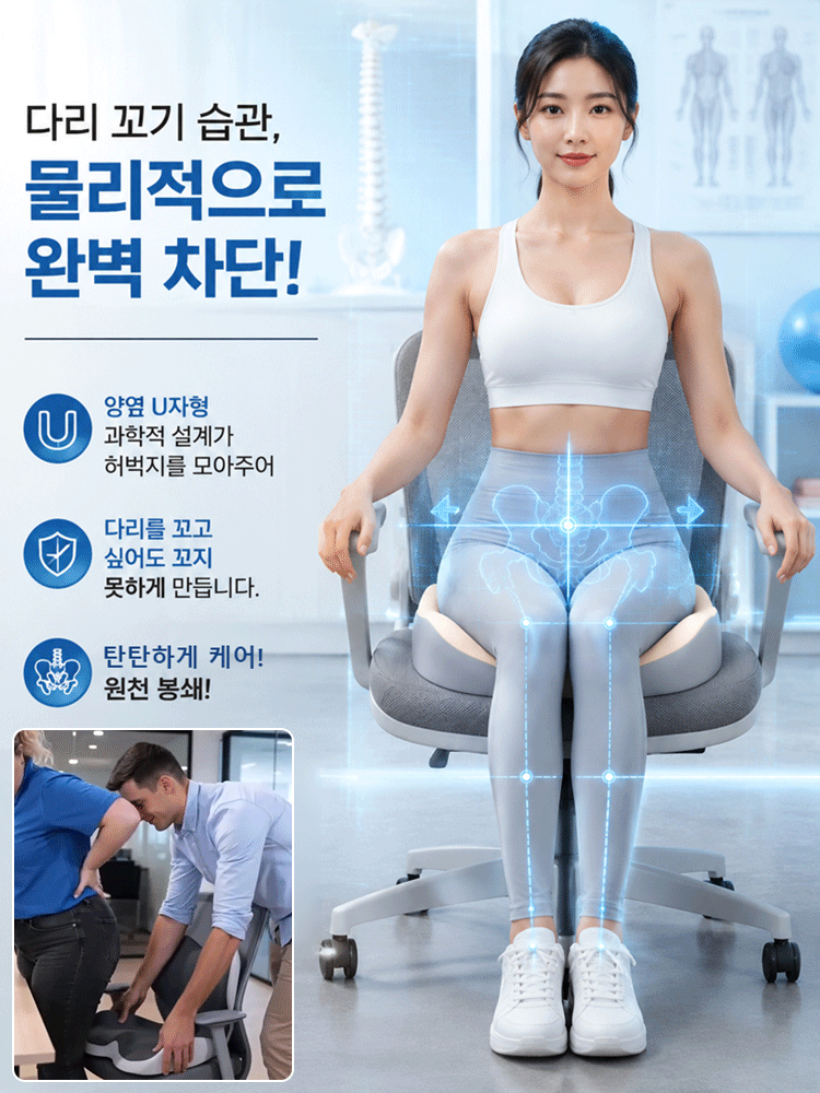 독일정형설계 무중력 아이스 젤  등받이 일체형 자세교정 방석