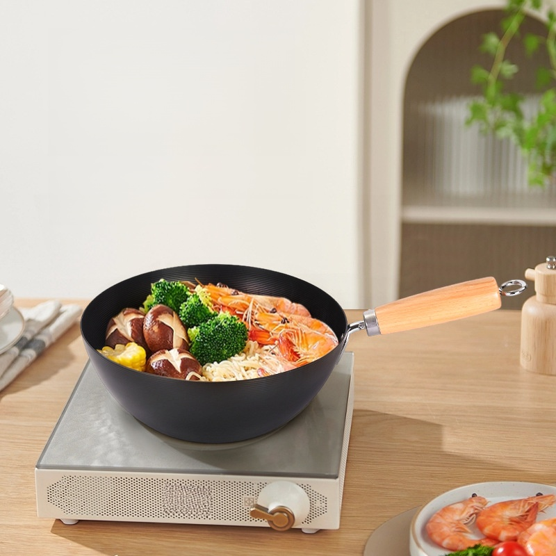 One person eating Japanese style uncoated non stick pan