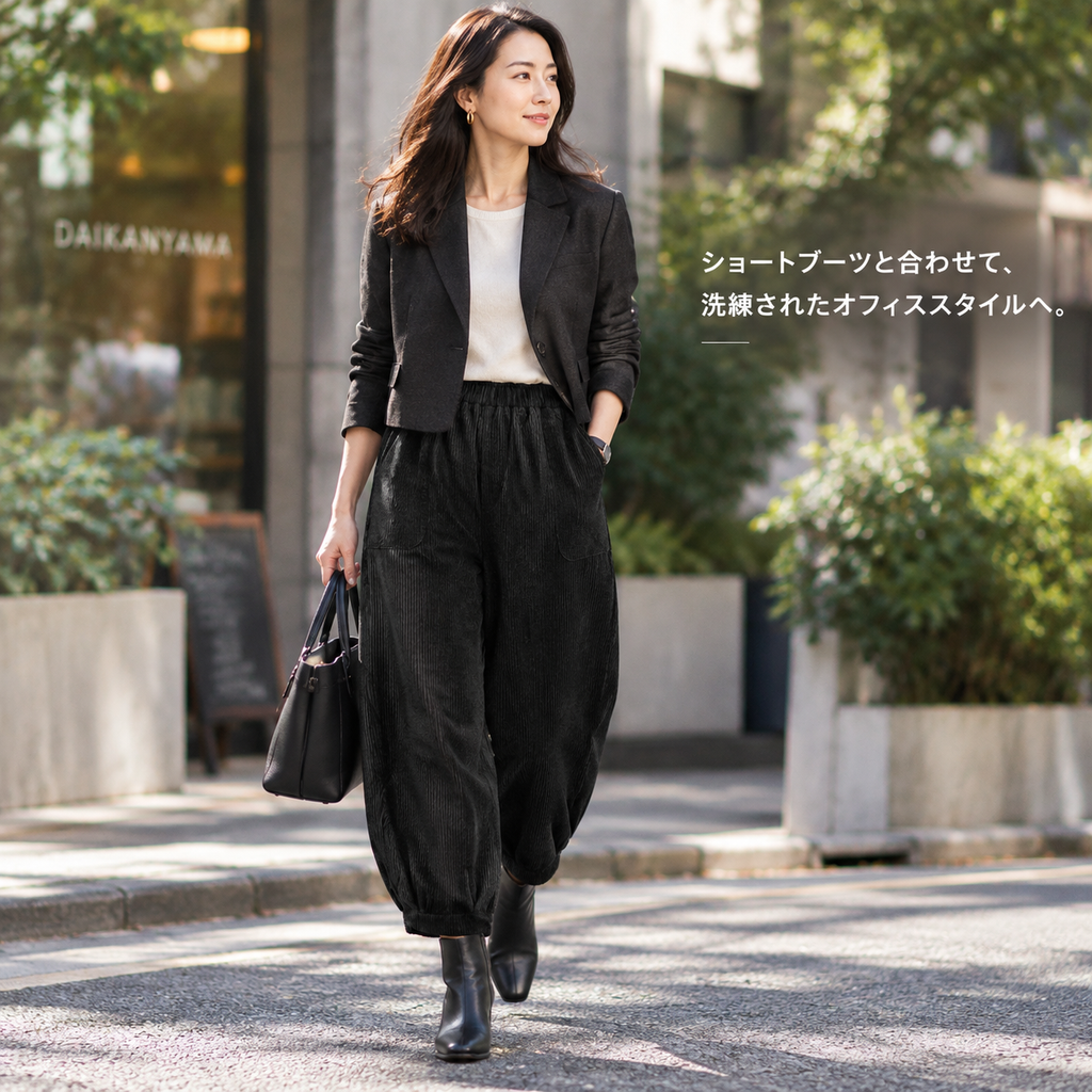 春秋冬向け 新作 コーデュロイ 女性用 ハーレムパンツ
