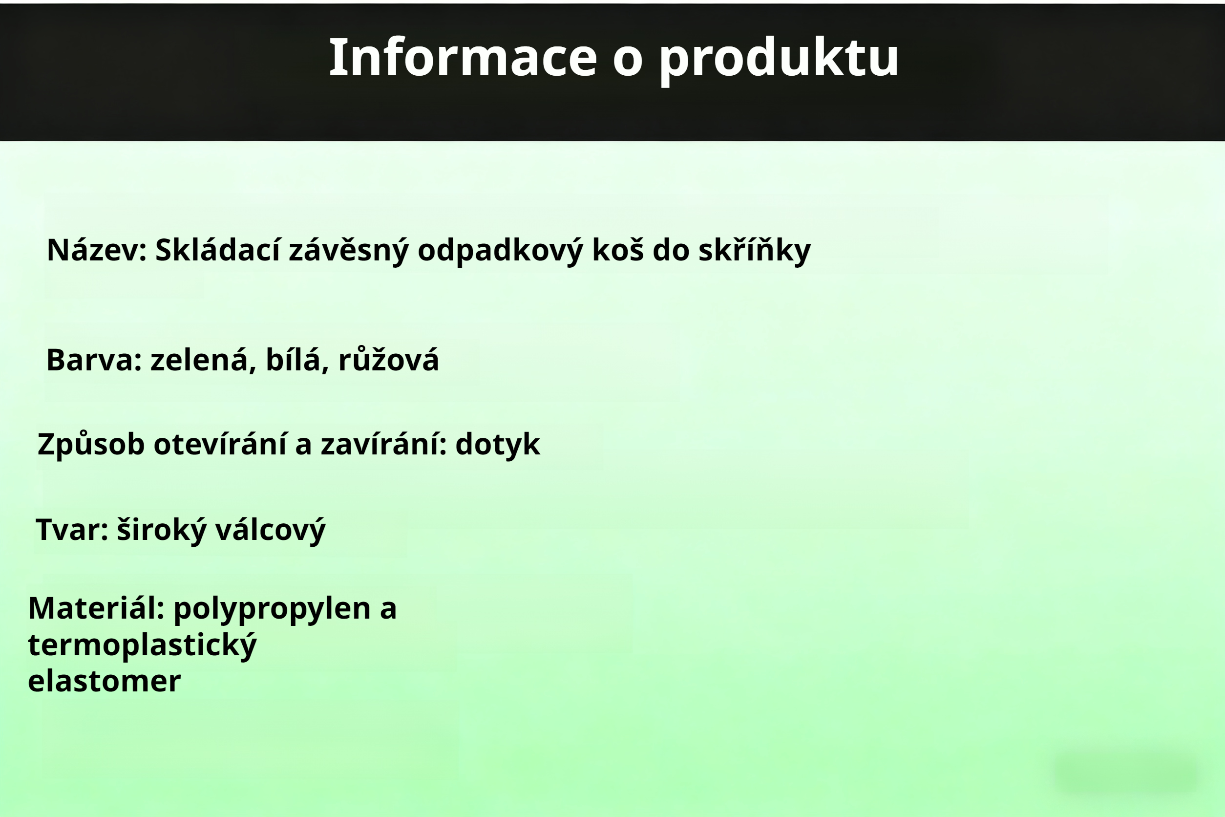 Detail skládacího mechanismu odpadkového koše