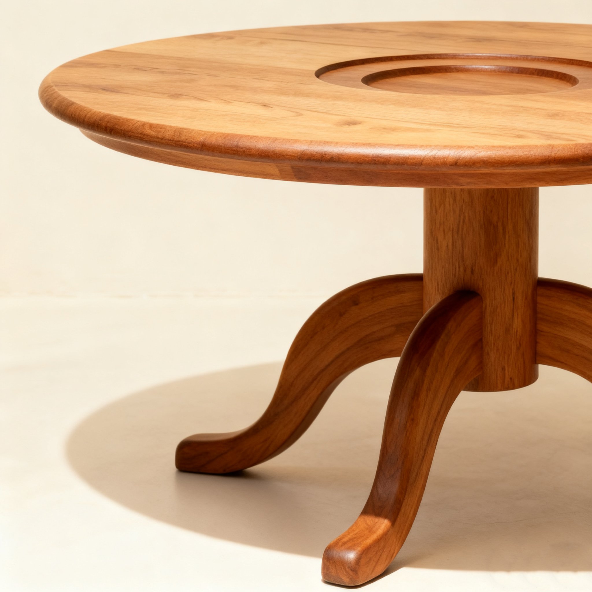 โต๊ะรับประทานอาหารไม้แท้ทรงกลมสไตล์โมเดิร์น