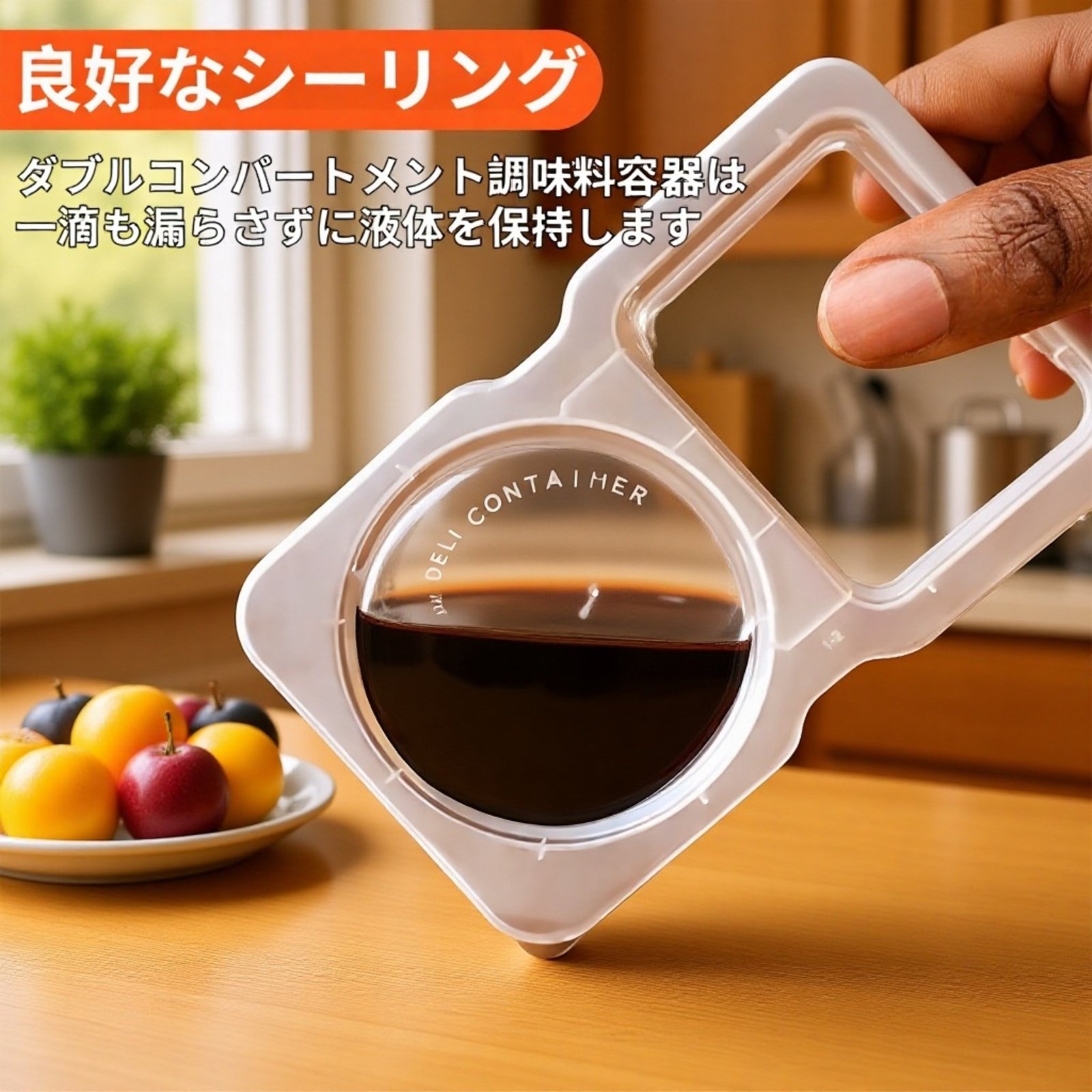 二室調味料容器 分割カップ 使い捨てプラスチックボックス