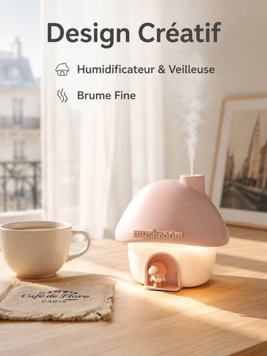 Humidificateur créatif veilleuse maison champignon
