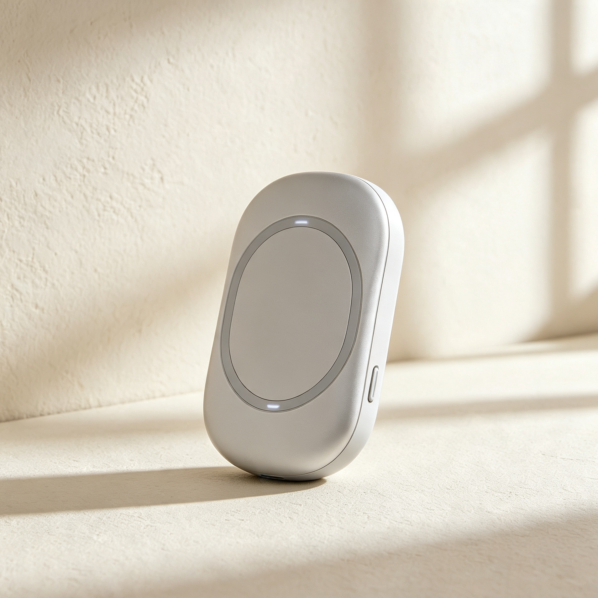 Portable magnetic wireless charging bank in hand
