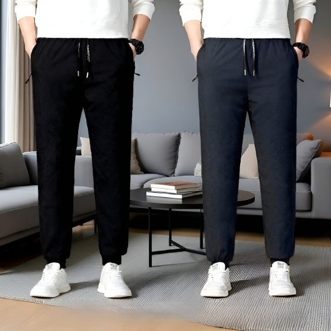 冬用フリース裏地付き厚手防風コットンパンツ。あらゆる年齢層に適しています。