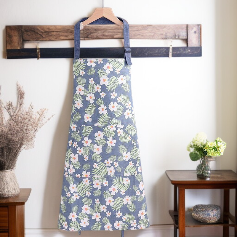 Detalle del diseño de girasol en delantal de cocina