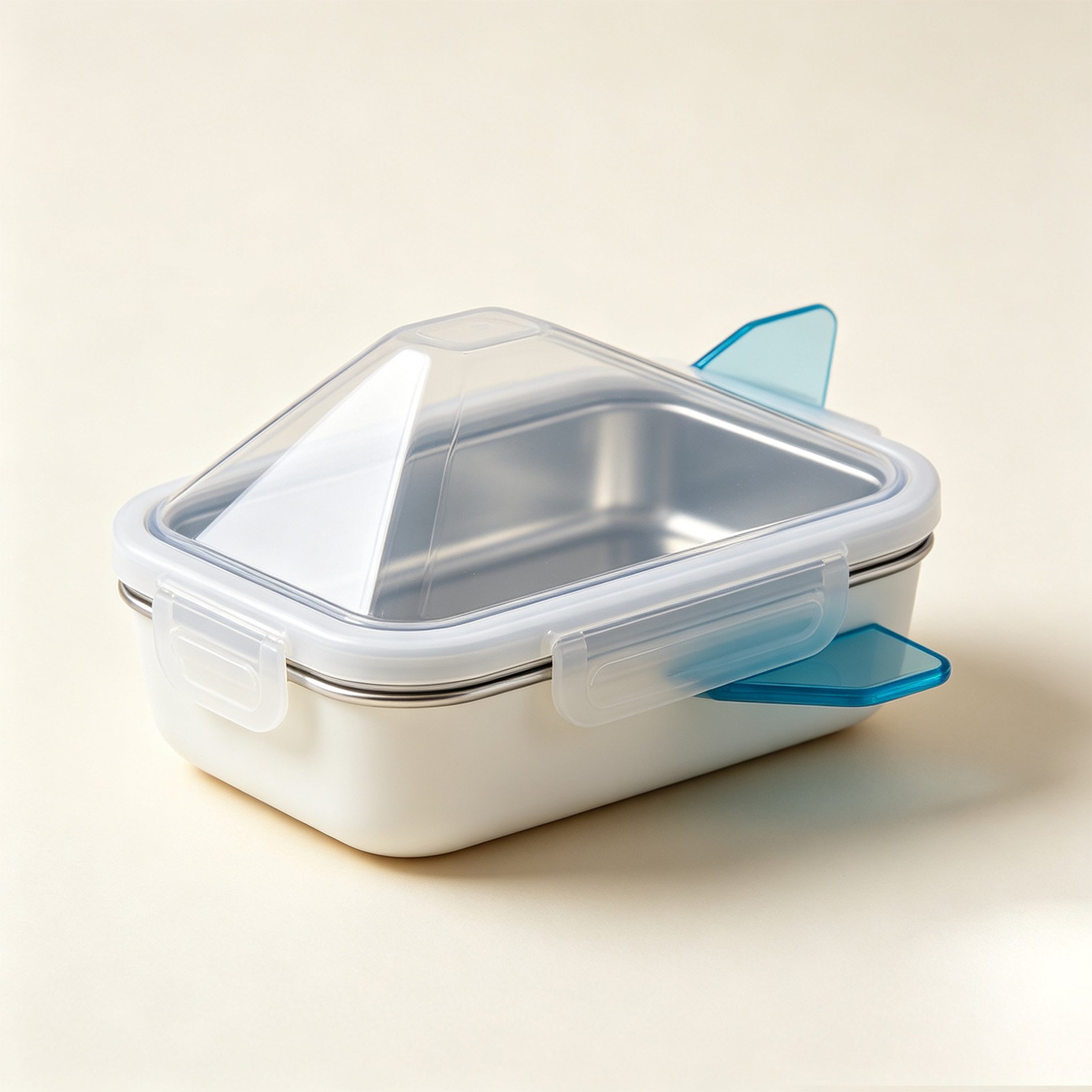 Stainless steel food container for fighter jets