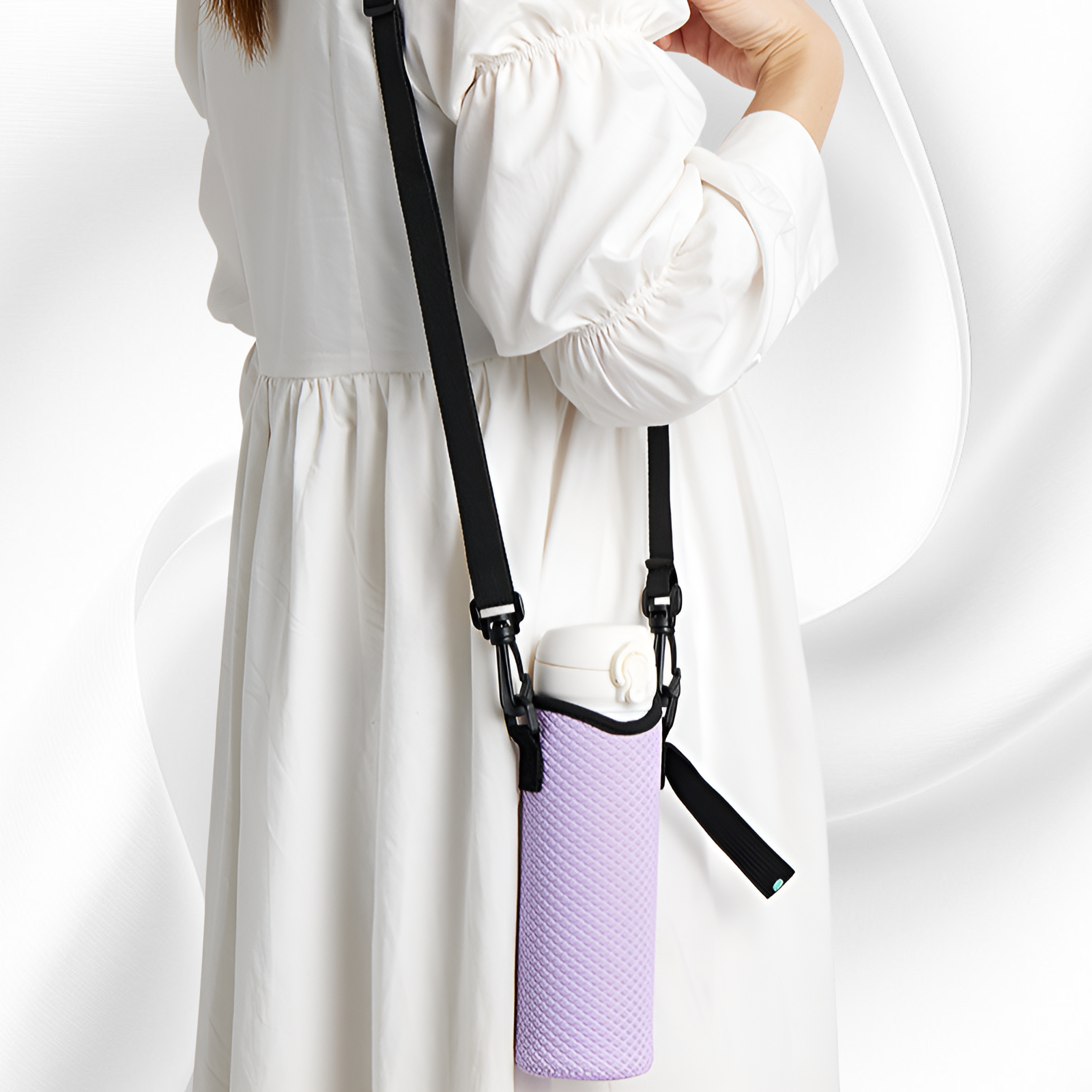 Portable Neoprene Thermos Carrier, Crossbody Water Bottle Holder, Versatile Cup Pouch