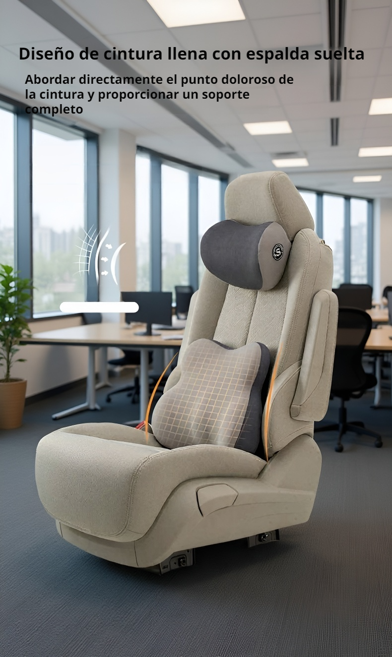 Cojín lumbar para coche con diseño antideslizante