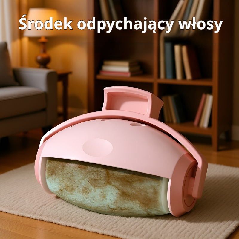 Przenośny, wielokrotnego użytku, zmywalny wałek do usuwania sierści