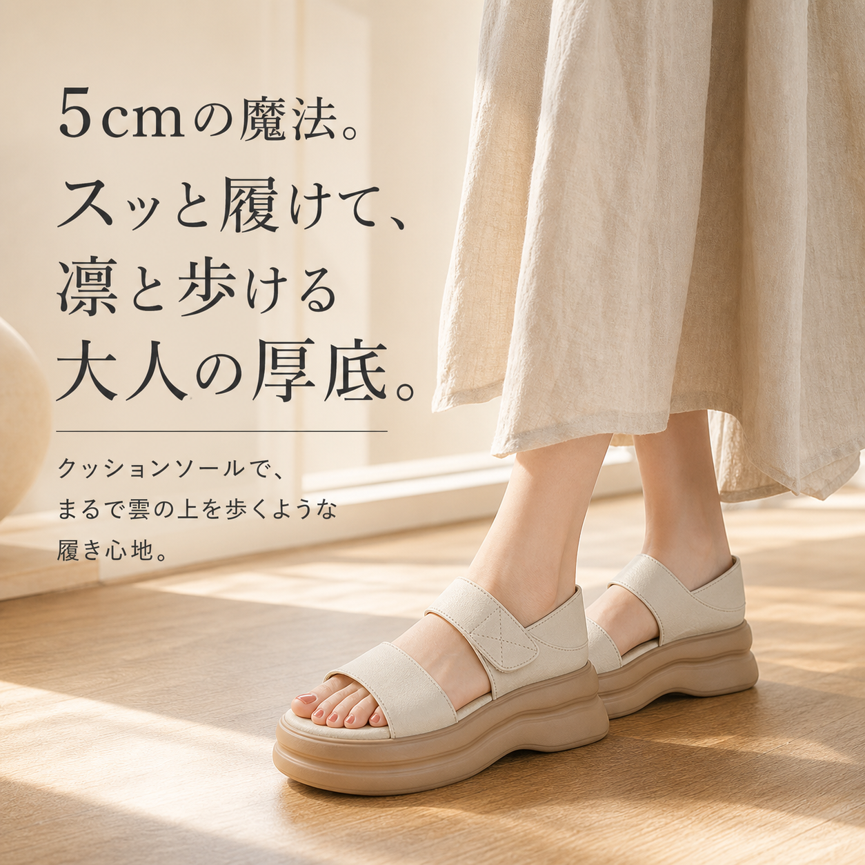 新作夏 屋外用ソフトソールかかと付きオープントゥサンダル レディース