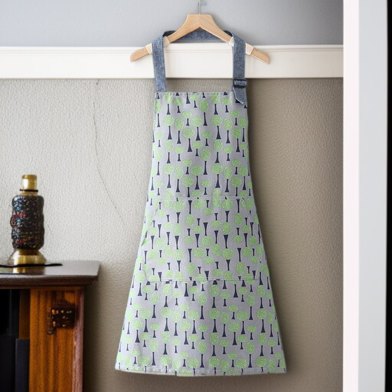 Delantal doméstico de lona de algodón con diseño de girasol para cocina