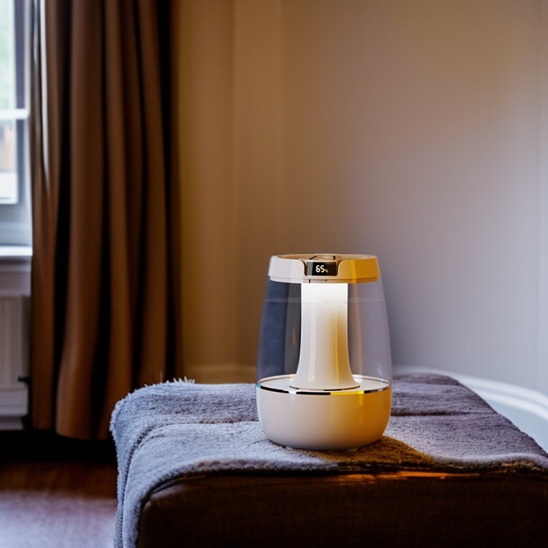 超靜音大霧量臥室空氣加濕器，家庭桌面使用
