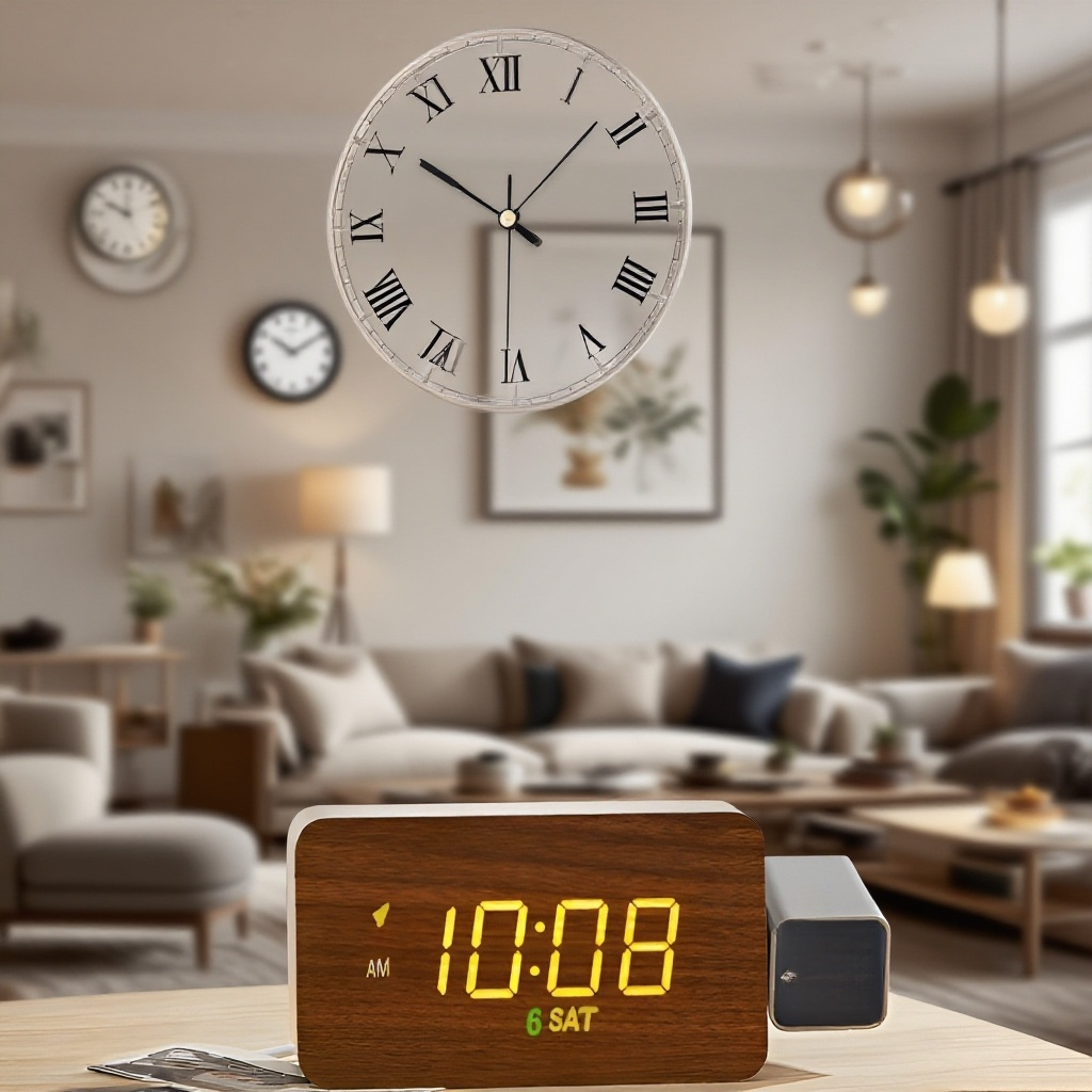 새로운 나무 시계 나무 프로젝션 시계