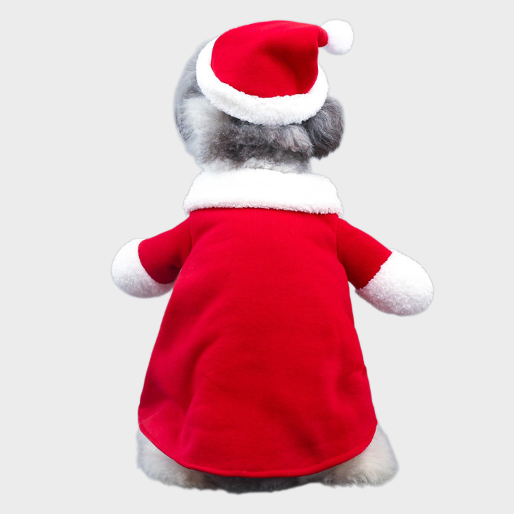 Warmes Weihnachtskostüm für Haustiere, Santa-Kleid für Weihnachten