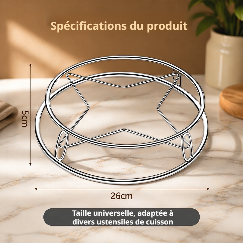Grille vapeur en acier inoxydable résistant à la chaleur, support de casserole double usage