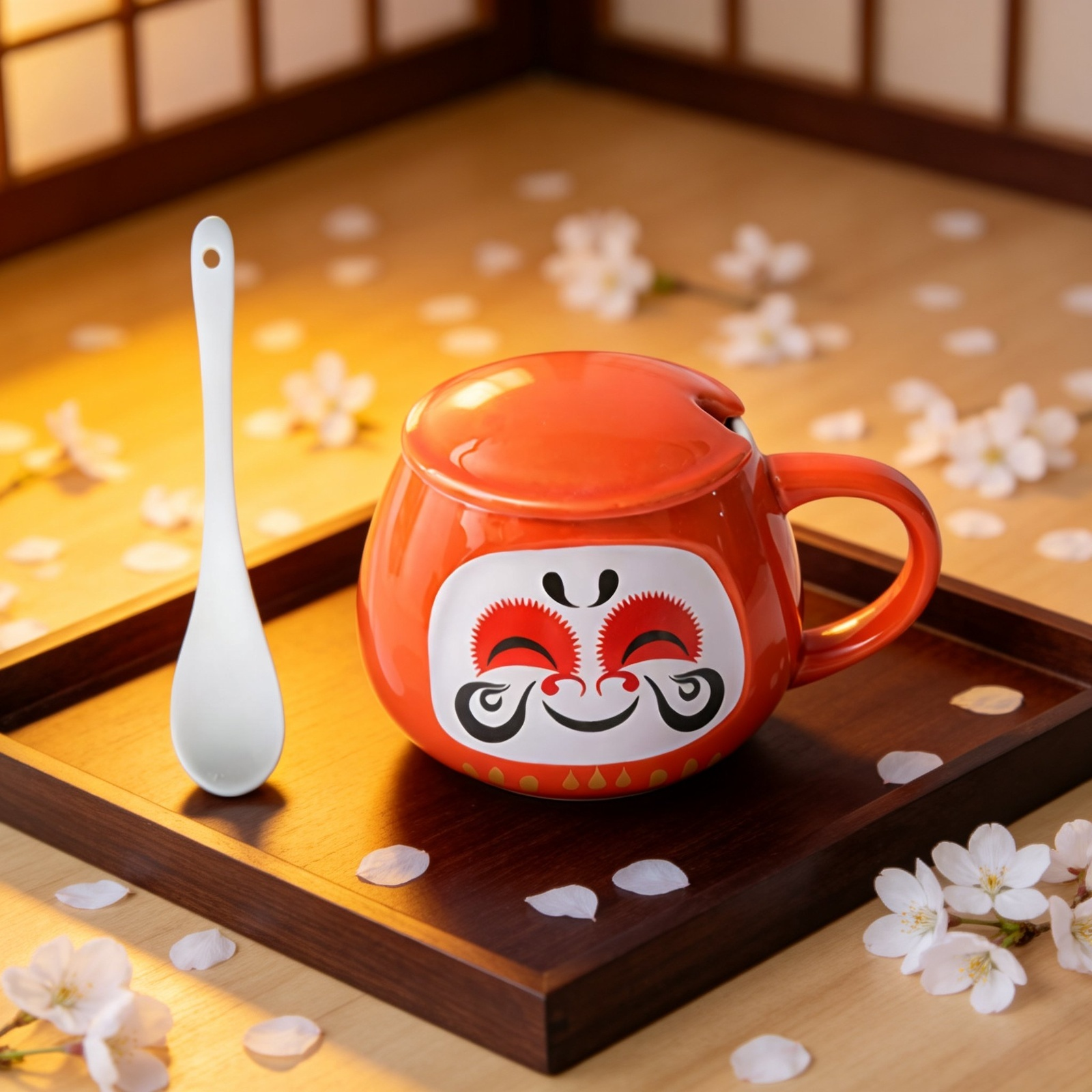 Face-painted ceramic mug