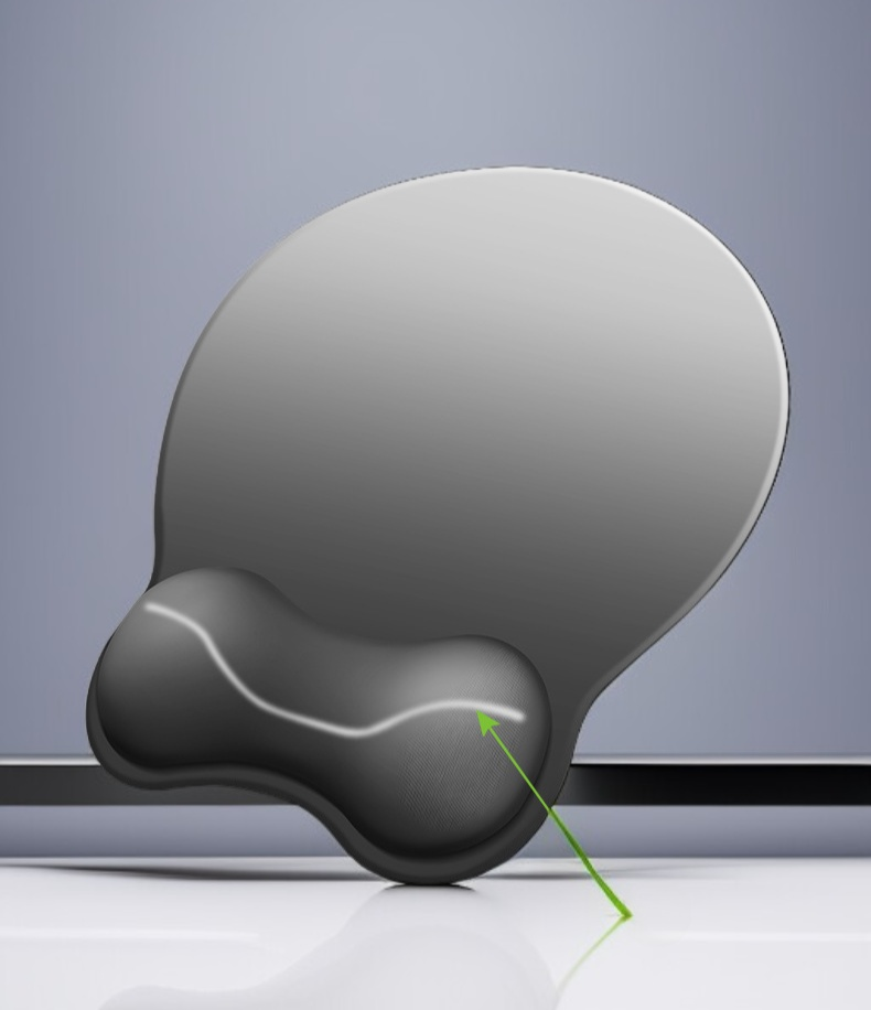 손목 쿠션이 두꺼운 마우스 패드 근접 사진