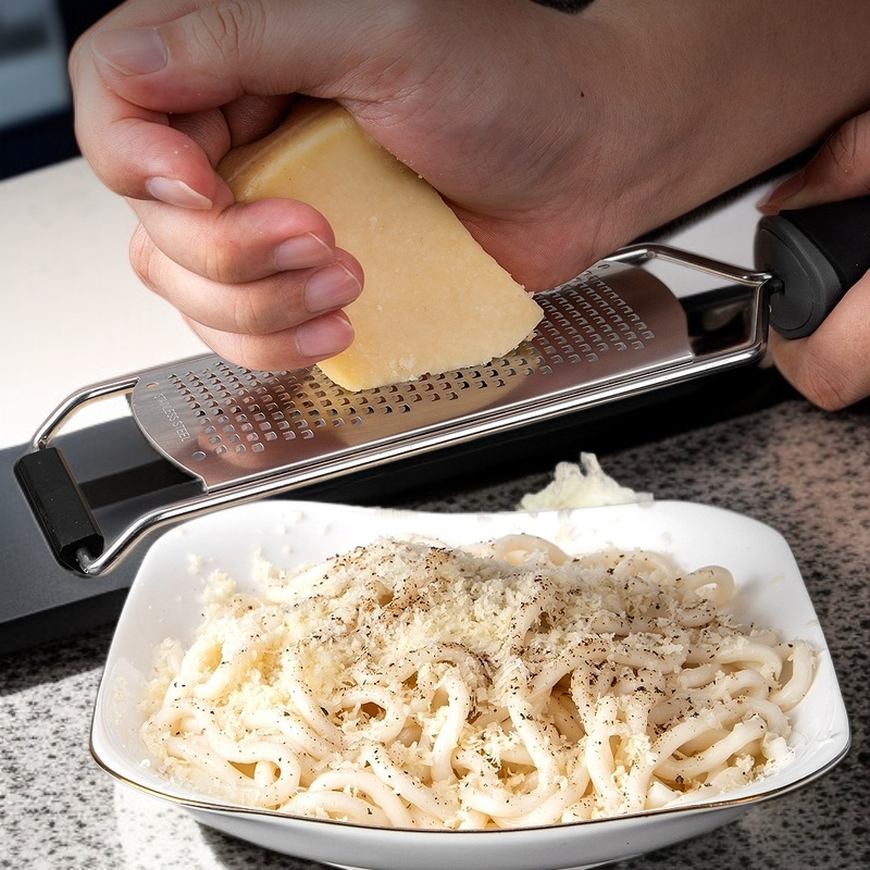 스테인리스 강 치즈 강판 미세 이빨 원형 손잡이 주방 도구
