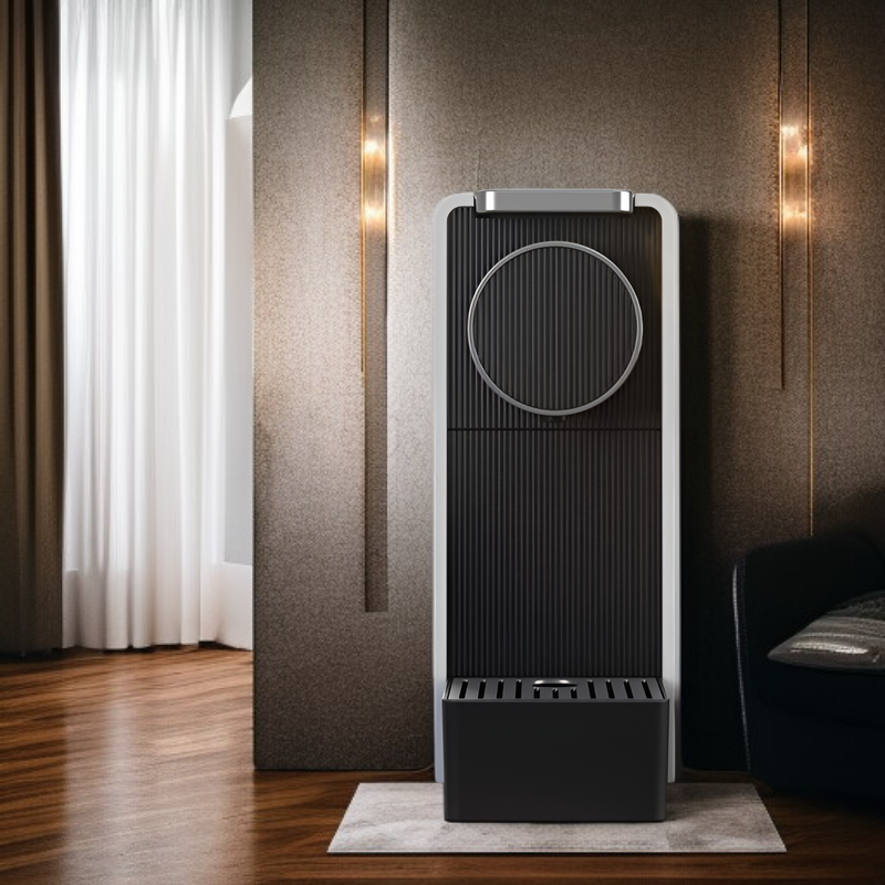 Malý italský kávovar s automatickým provozem, inspirovaný srdcem