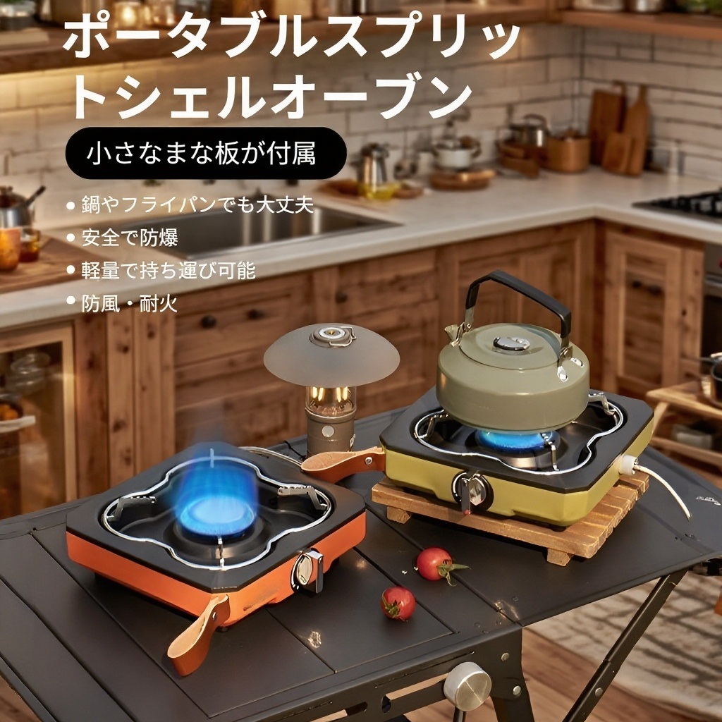  高出力アウトドア分離式シェルストーブ 防風カセットコンロ 野外調理用