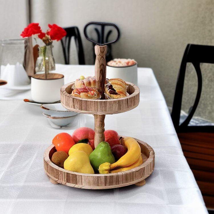 인테리어 소품 유럽 스타일 나무 식기 트레이, 다용도 과일 빵 접시