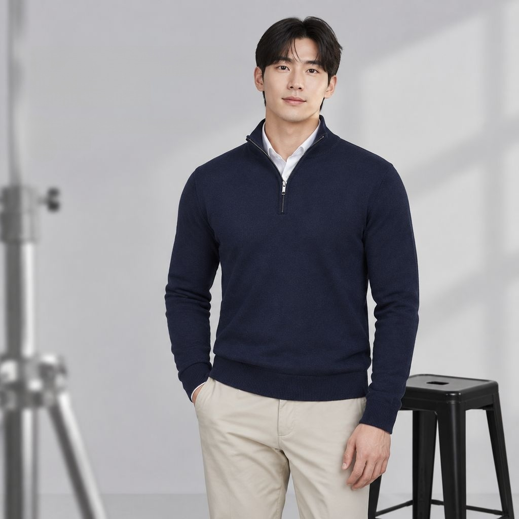 Sudadera deportiva con cuello alto y cremallera