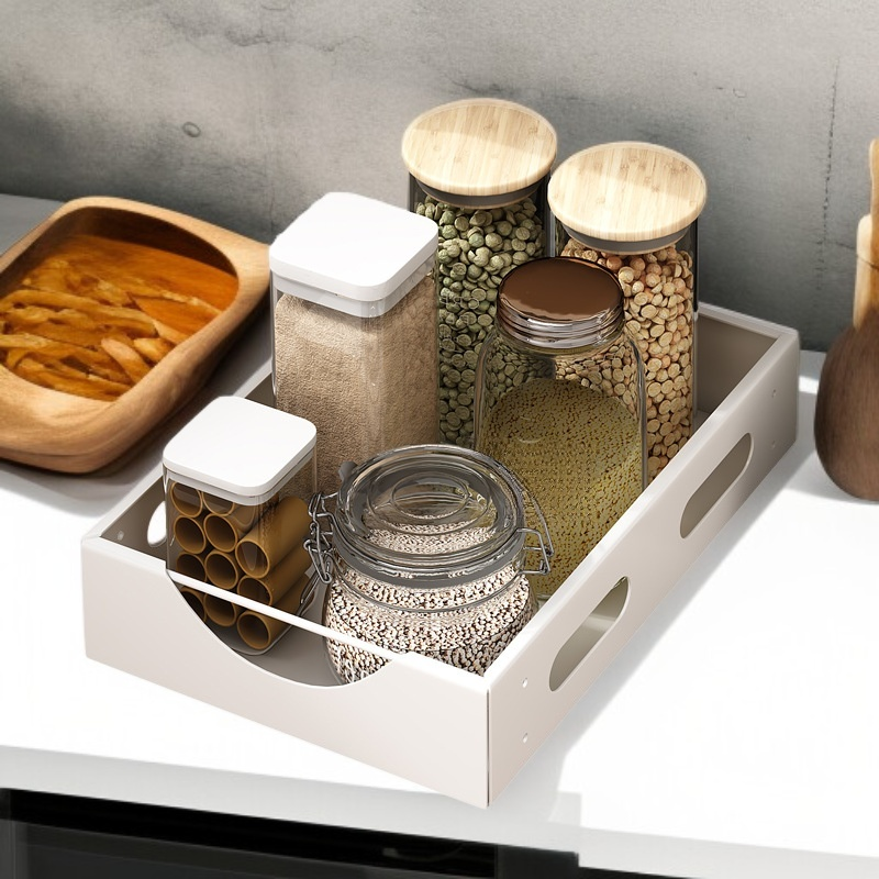 Multifunktionales Aufbewahrungsregal mit ausziehbarem Gewürzfach